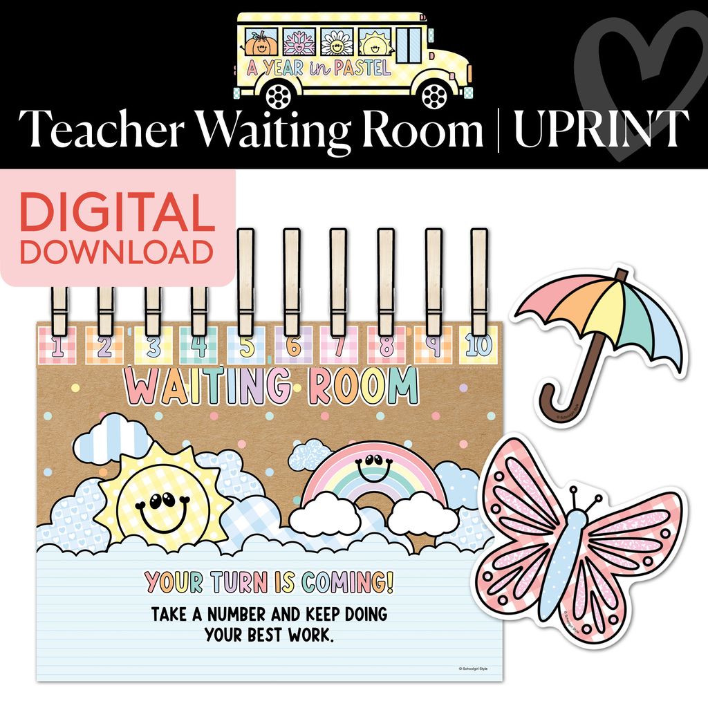 Printable Teacher Waiting Room | A Year In Pastel
