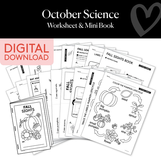 Printable October Science Worksheet and Mini Book