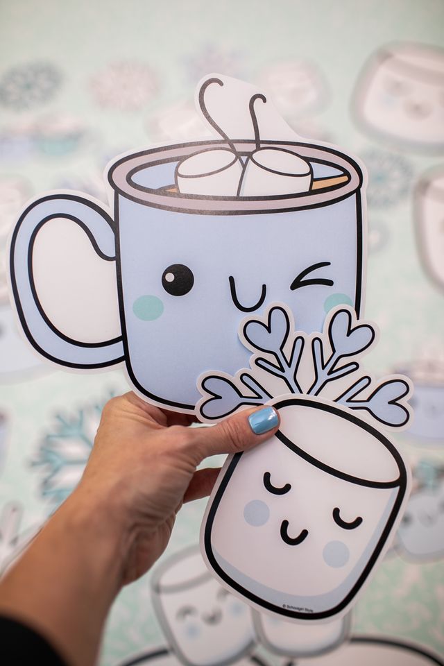 Printable Winter Mugs Cutouts | Sweet Sips and Snowflakes