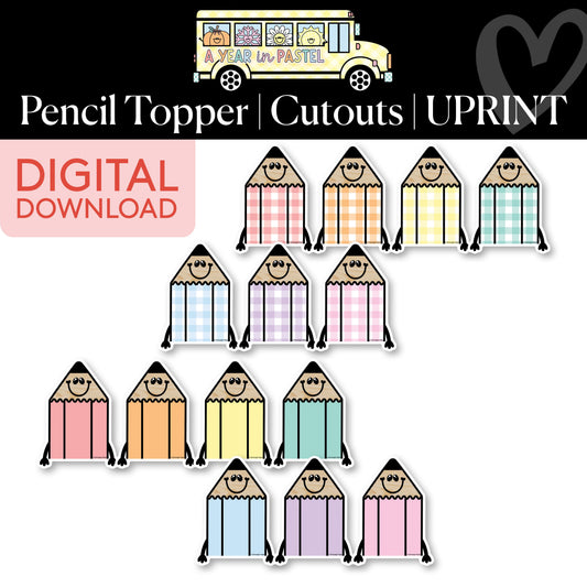 Printable Pencil Topper Cutouts | A Year In Pastel