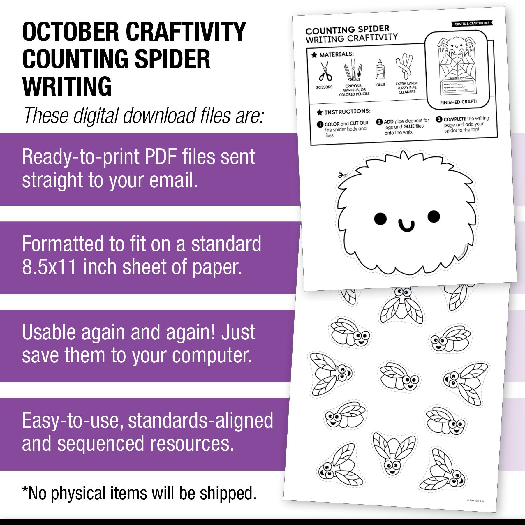 Printable Counting Spider Craftivity