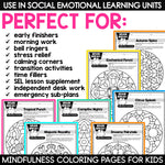 Mindfulness Coloring Pages Kids Brain Break Activities Calming Strategies SEL