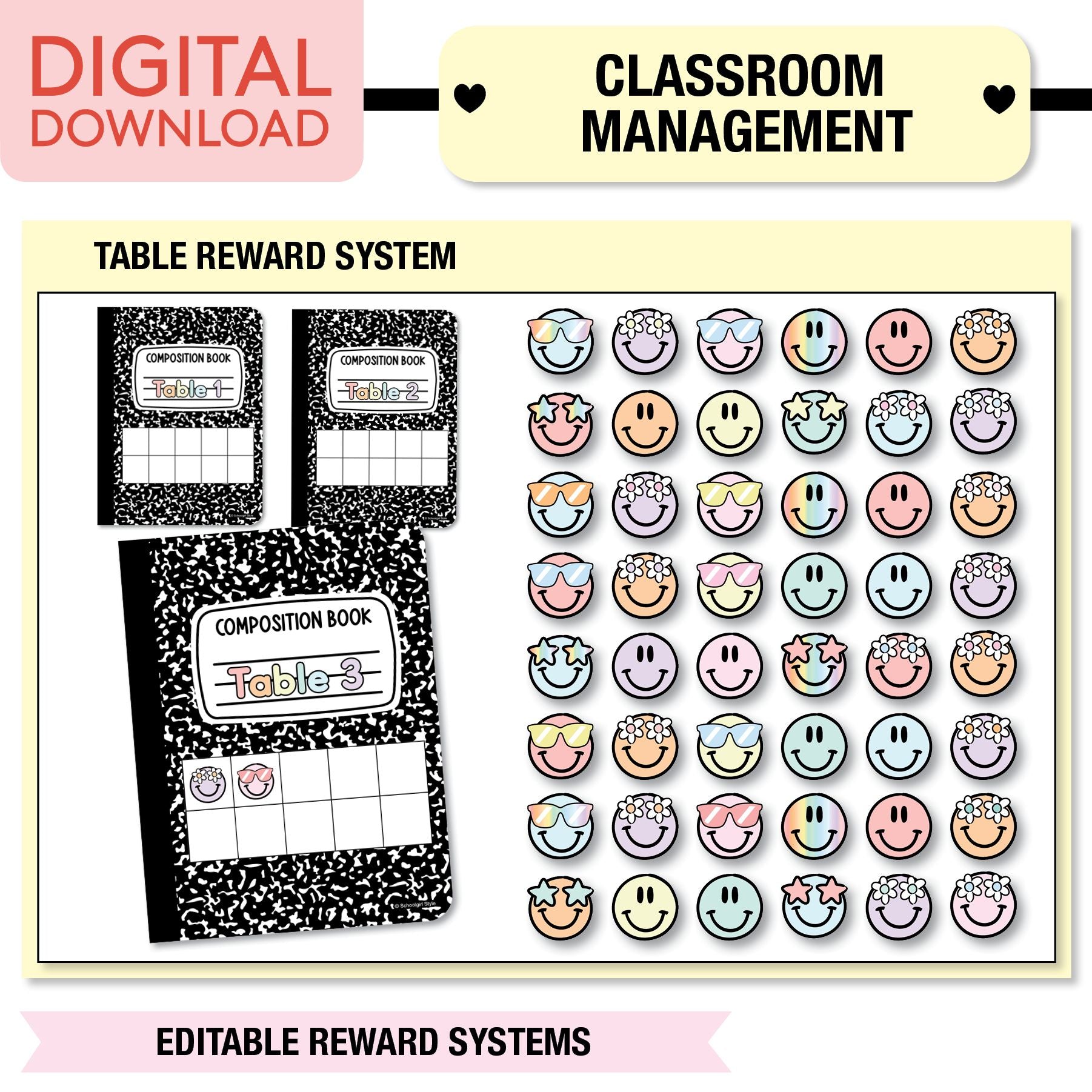 Pastel Full Printable Classroom Management Bundle