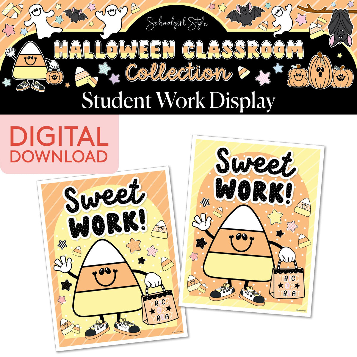 Printable Pastel Halloween Student Work Display