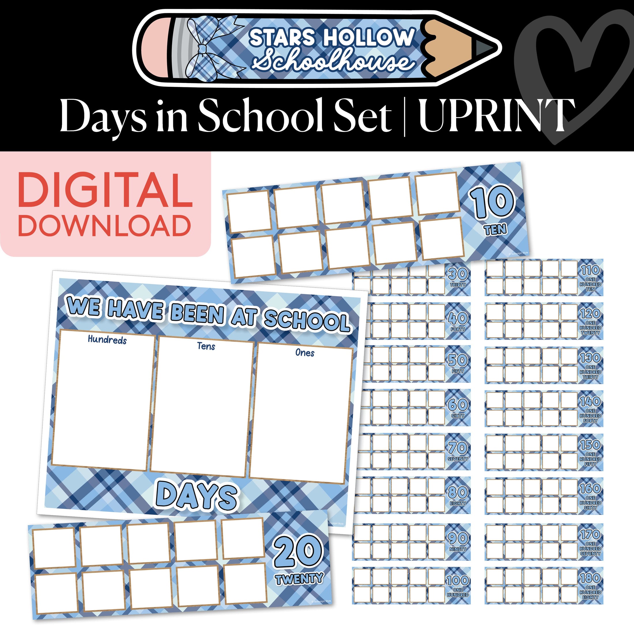 Printable Cozy Days in School Set | School in Stars Hollow