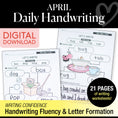 Load image into Gallery viewer, Printable April Daily Handwriting
