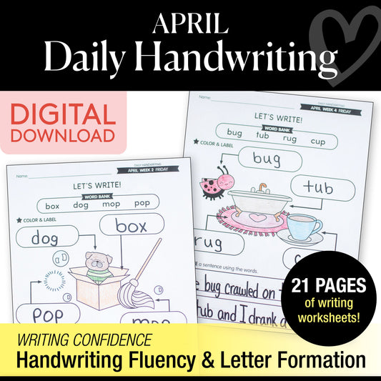 Printable April Daily Handwriting