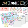 Load image into Gallery viewer, Printable Pastel Student Data Folder Labels | Pretty in Pastel
