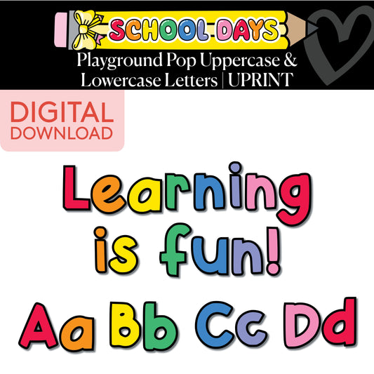 Printable Bright Rainbow Uppercase and Lowercase Letters | School Days