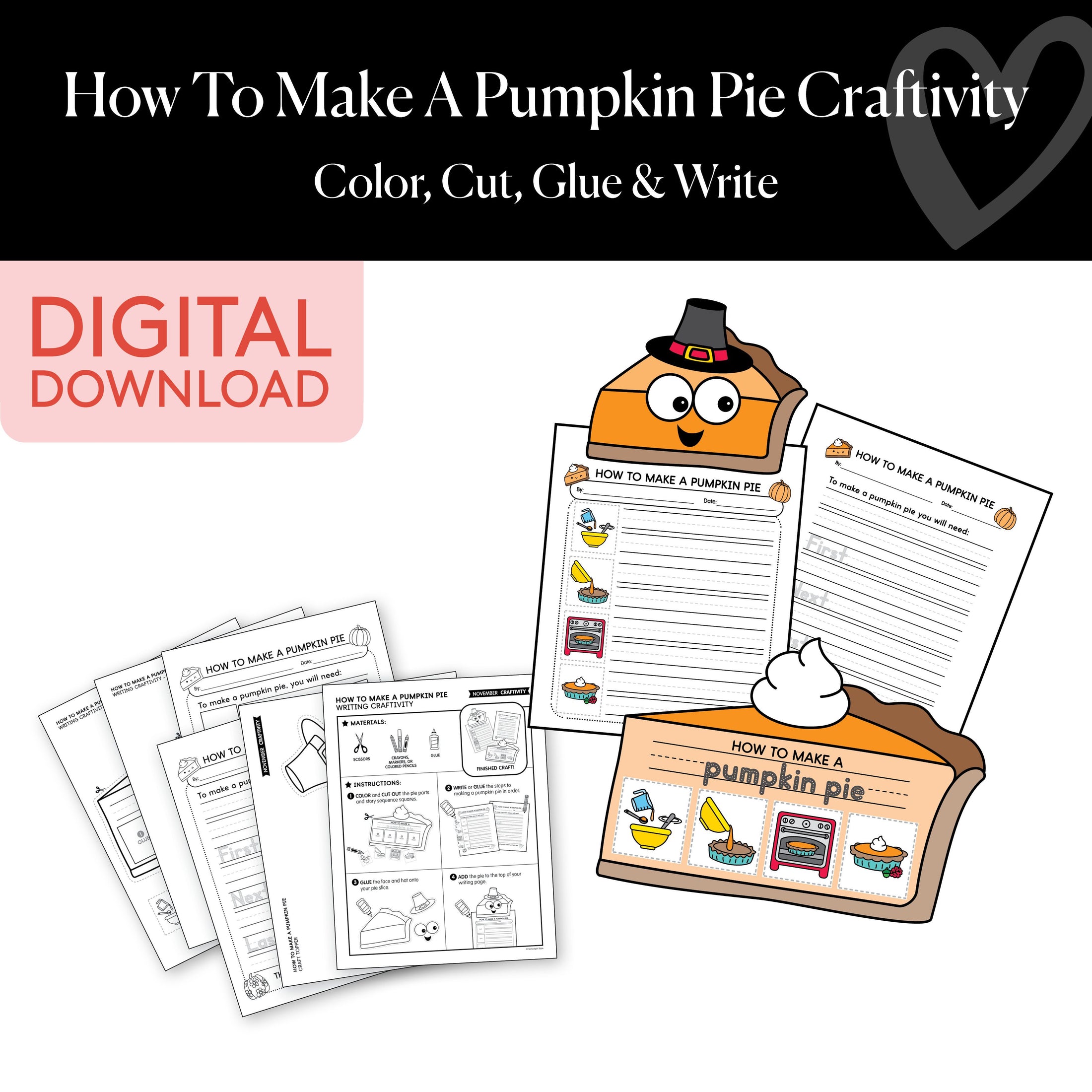 Printable How To Make A Pumpkin Pie Craftivity