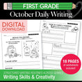 Load image into Gallery viewer, Printable First Grade October Daily Writing
