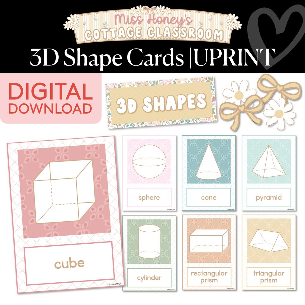 Printable Calming 3D Shape Cards | Miss Honey's Cottage Classroom