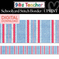 Load image into Gallery viewer, Printable Retro Schoolyard Stitch Border | 90s Teacher
