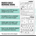 Load image into Gallery viewer, Printable First Grade March Daily Morning Work
