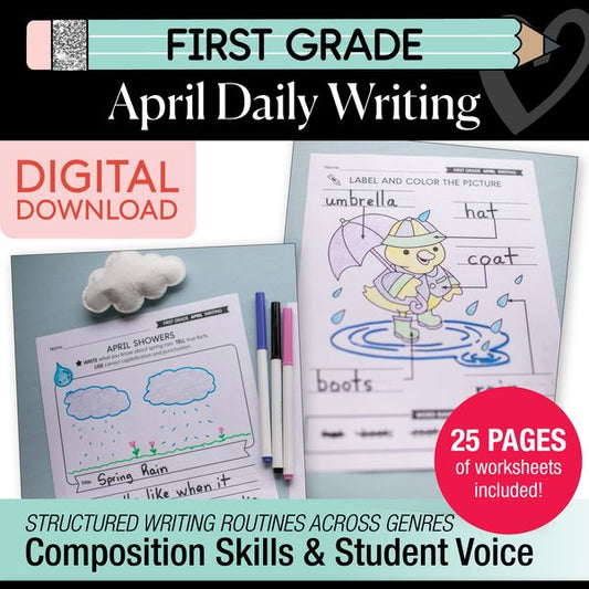Printable First Grade April Daily Writing