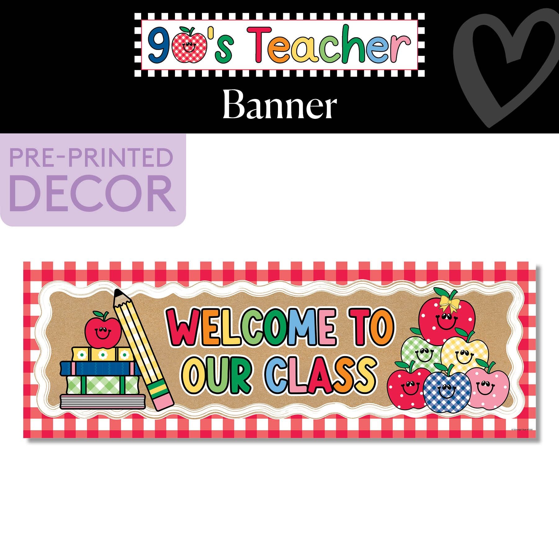 Retro Kraft Paper Banner | 90s Teacher
