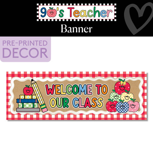 Retro Kraft Paper Banner | 90s Teacher