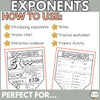 Exponents Notes Activity