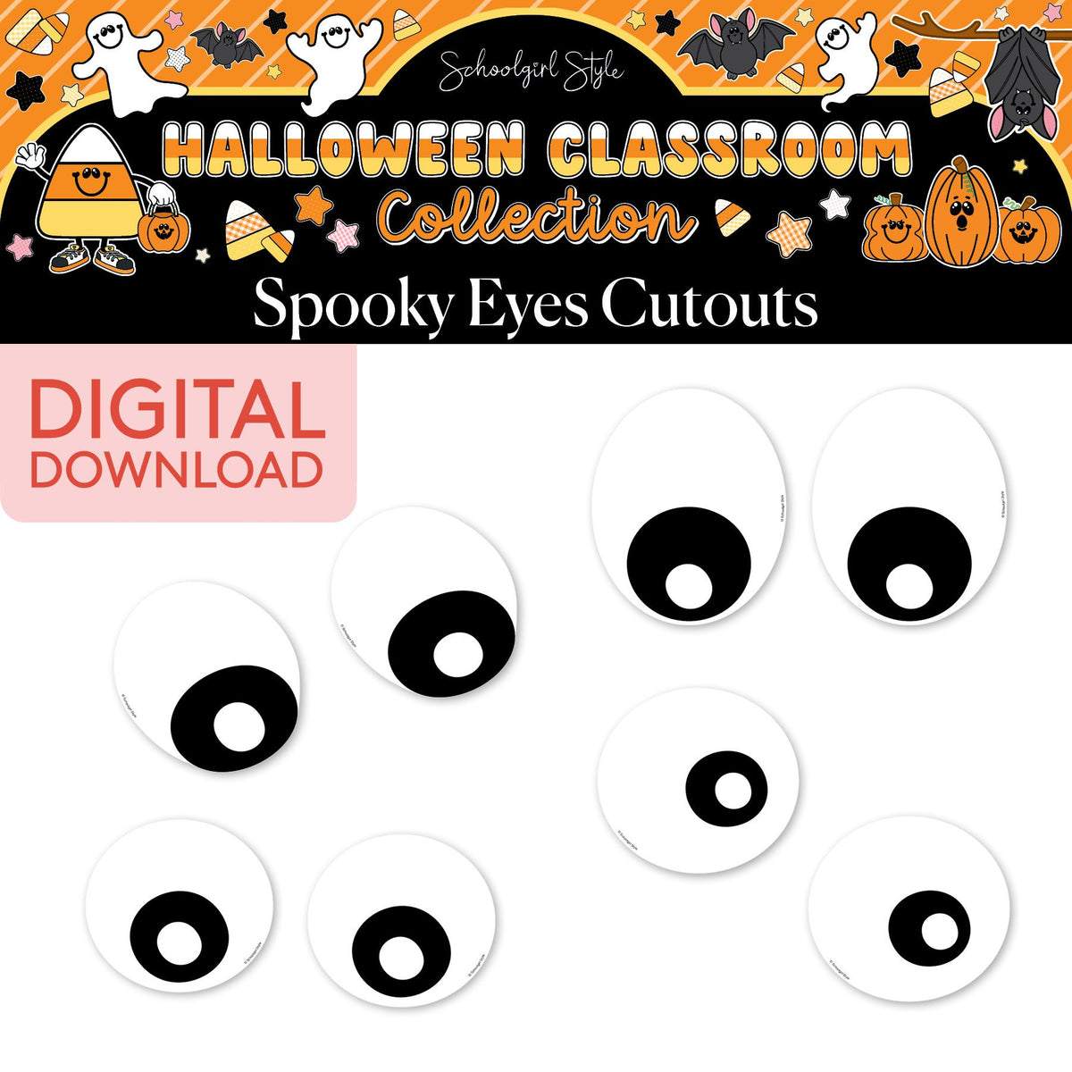 Printable Halloween Spooky Eyes Cutouts | 90s Teacher