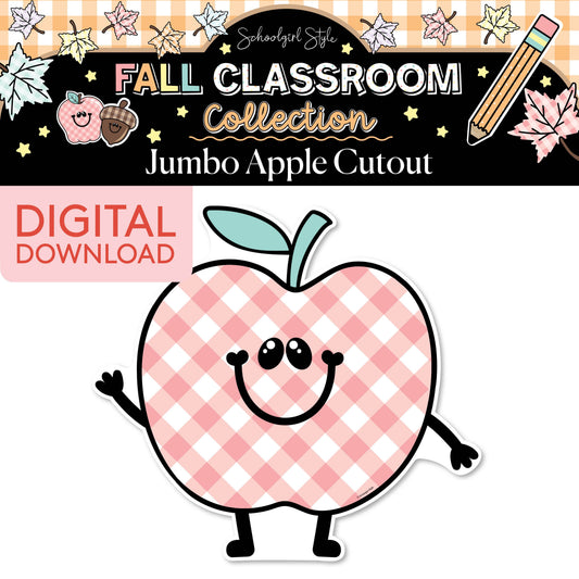 Printable Pastel Fall Apple Jumbo Cutouts