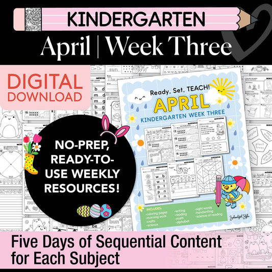 Printable Kindergarten April Week 3 Resources