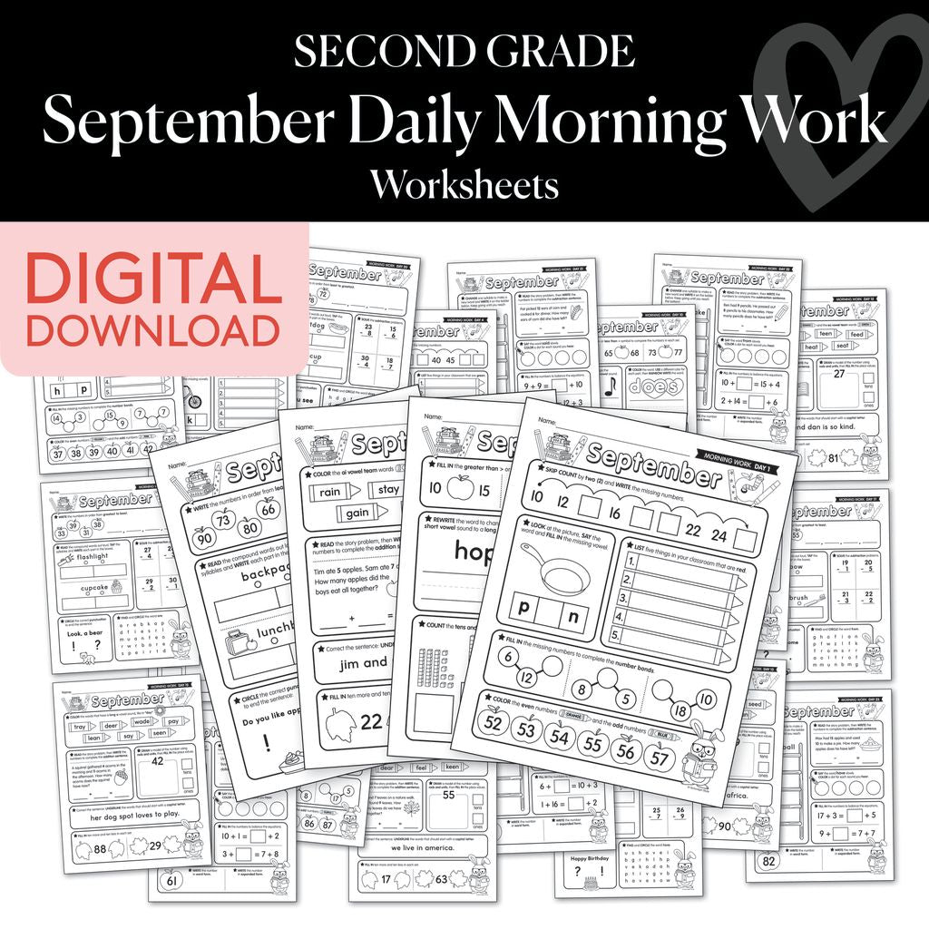 Second Grade September Daily Morning Work