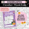 Load image into Gallery viewer, Printable Kindergarten October Week 4 Resources
