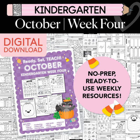 Printable Kindergarten October Week 4 Resources