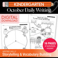 Load image into Gallery viewer, Printable Kindergarten October Daily Writing
