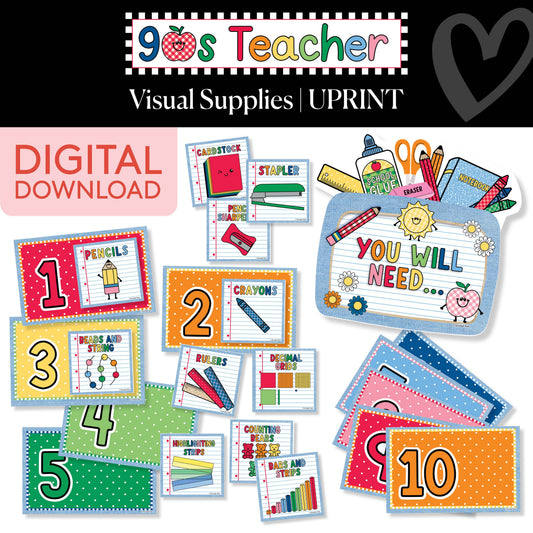 Printable Retro Visual Supplies | 90s Teacher