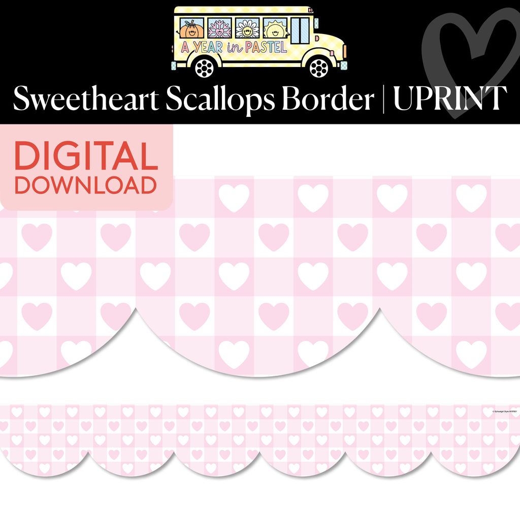 Printable Sweetheart Scallops Border | A Year In Pastel