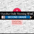 Load image into Gallery viewer, Printable Second Grade October Daily Morning Work Worksheets
