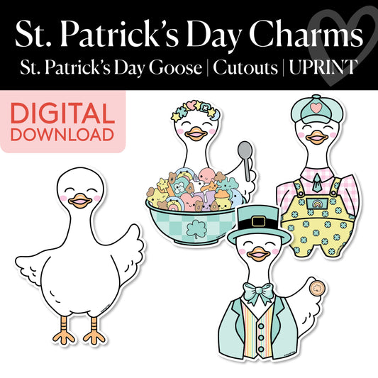 Printable March Goose and Costumes | St. Patrick's Day Charms