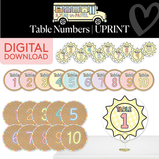 Printable Table Numbers | A Year In Pastel