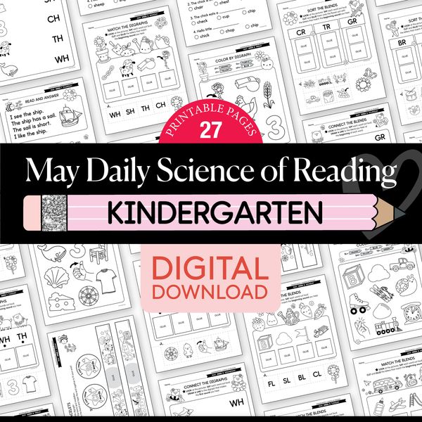 Printable Kindergarten May Daily Science of Reading