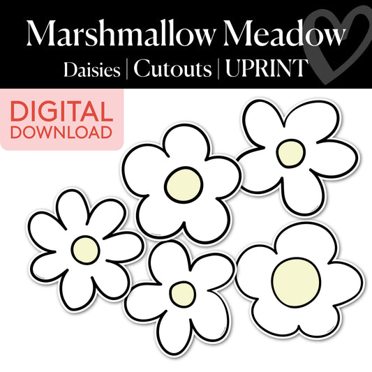 Printable Spring Daisies Cutouts | Marshmallow Meadow