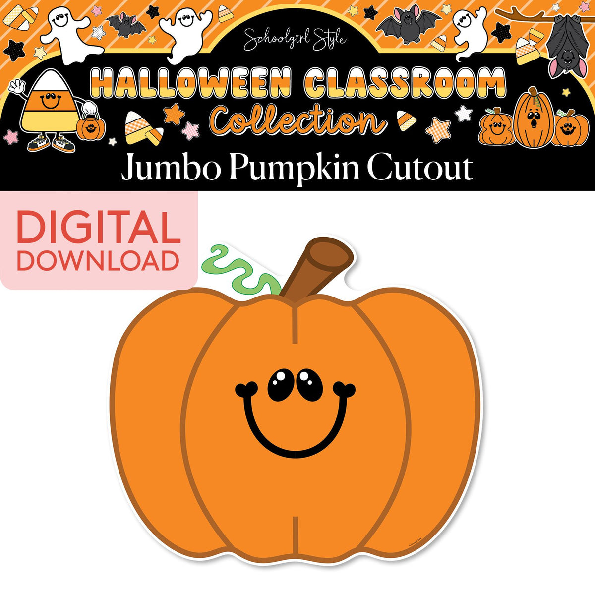 Printable Halloween Pumpkin Jumbo Cutouts | 90s Teacher