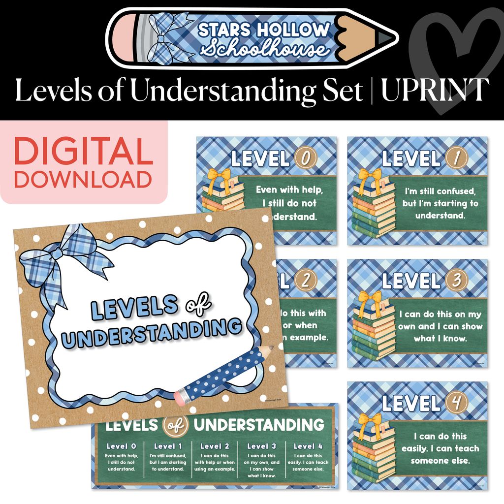 Printable Cozy Levels of Understanding Set | Stars Hollow Schoolhouse