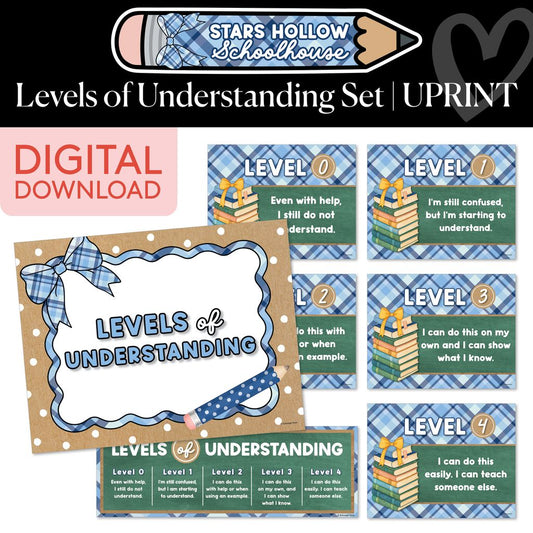 Printable Cozy Levels of Understanding Set | Stars Hollow Schoolhouse