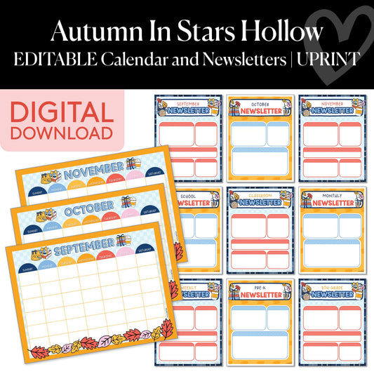 Autumn In Stars Hollow | Editable Calendars and Newsletters