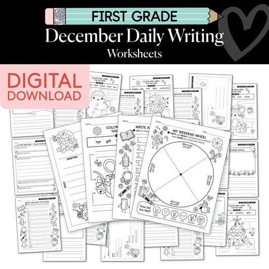 Printable First Grade December Daily Writing