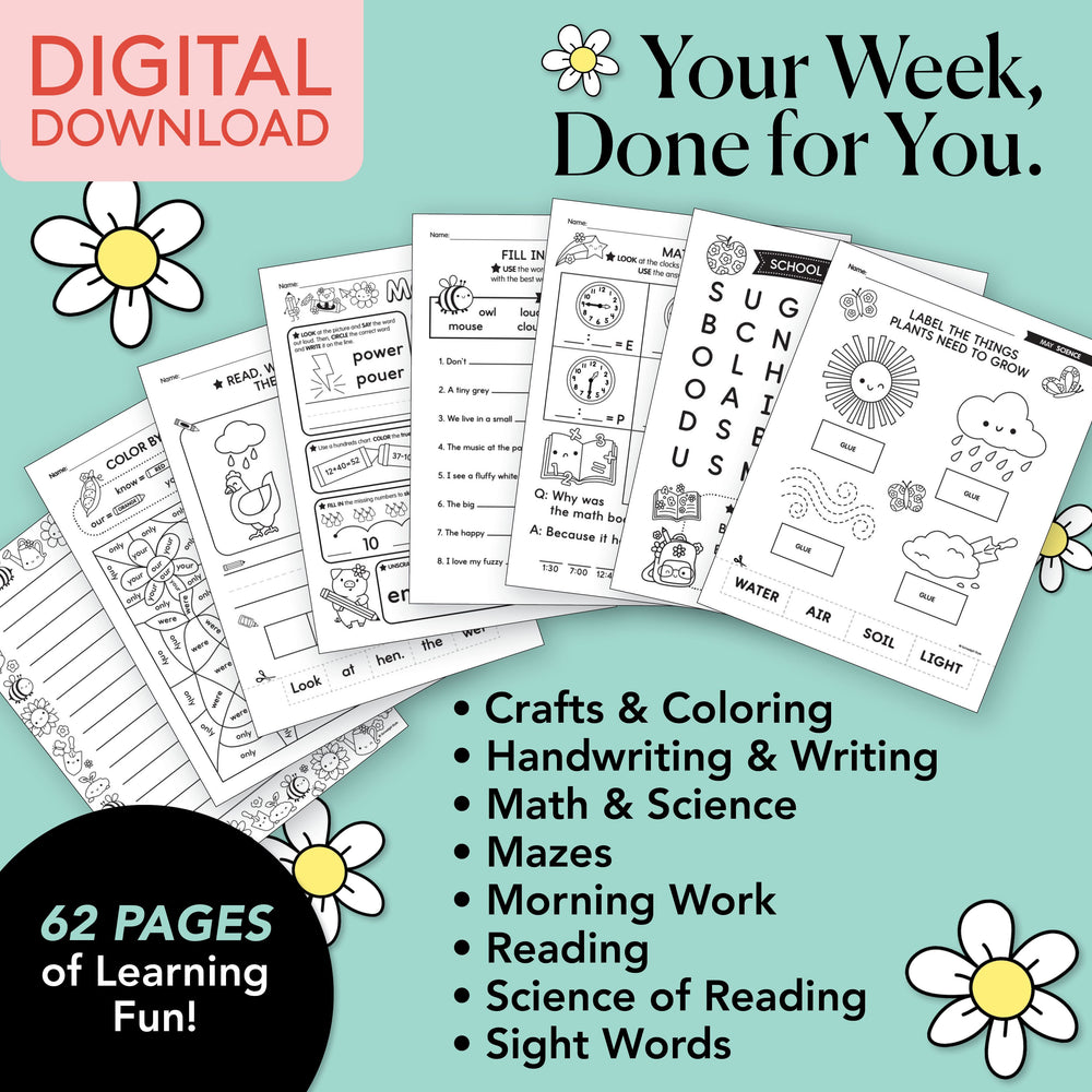 Printable First Grade May Week 3 Resources