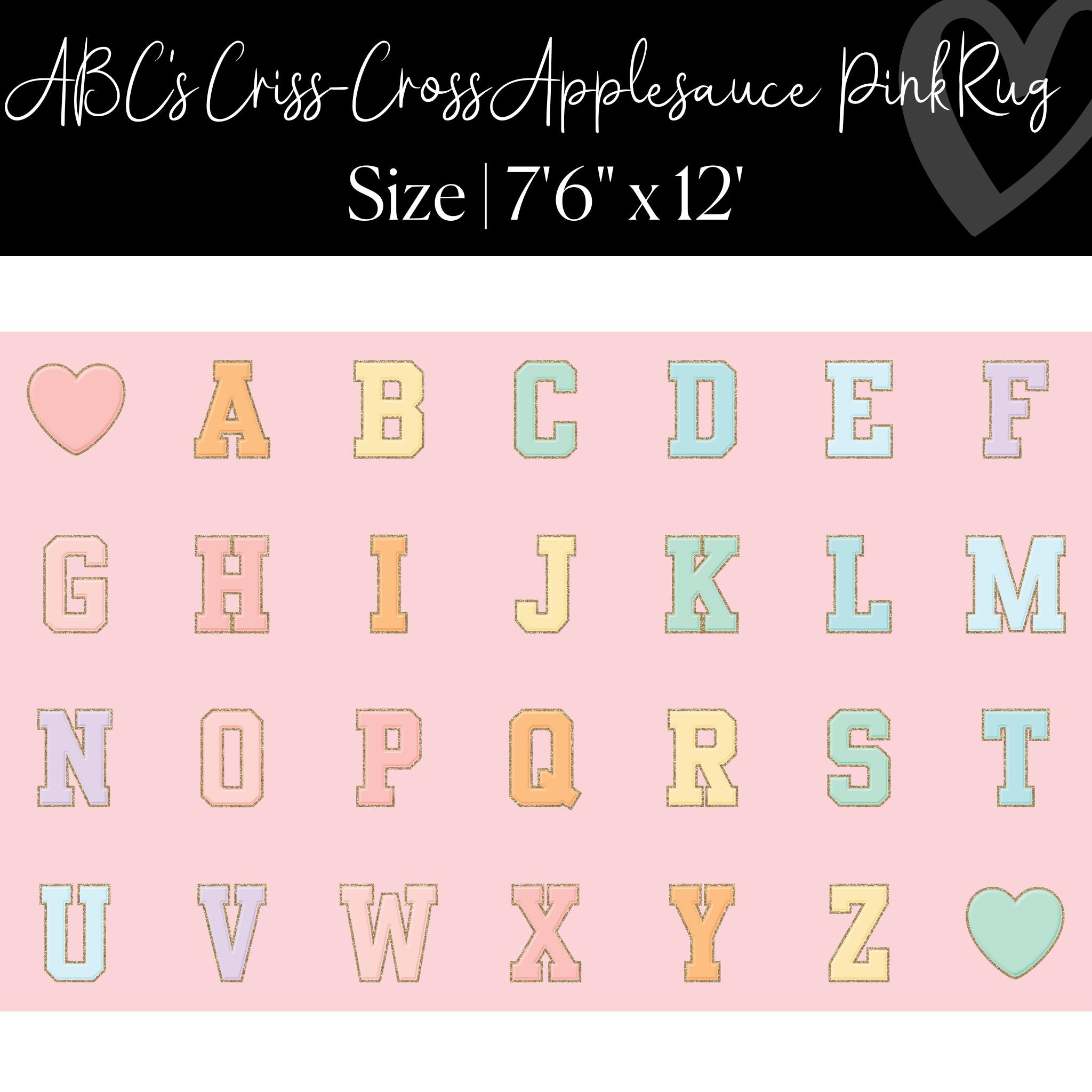 Pink ABC's Sit Spots Classroom Rug by Schoolgirl Style