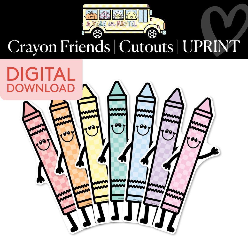 Printable Crayon Friends Cutouts | A Year In Pastel
