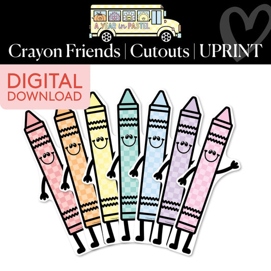 Printable Crayon Friends Cutouts | A Year In Pastel