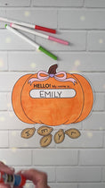 Load and play video in Gallery viewer, pumpkin name craft and activity

