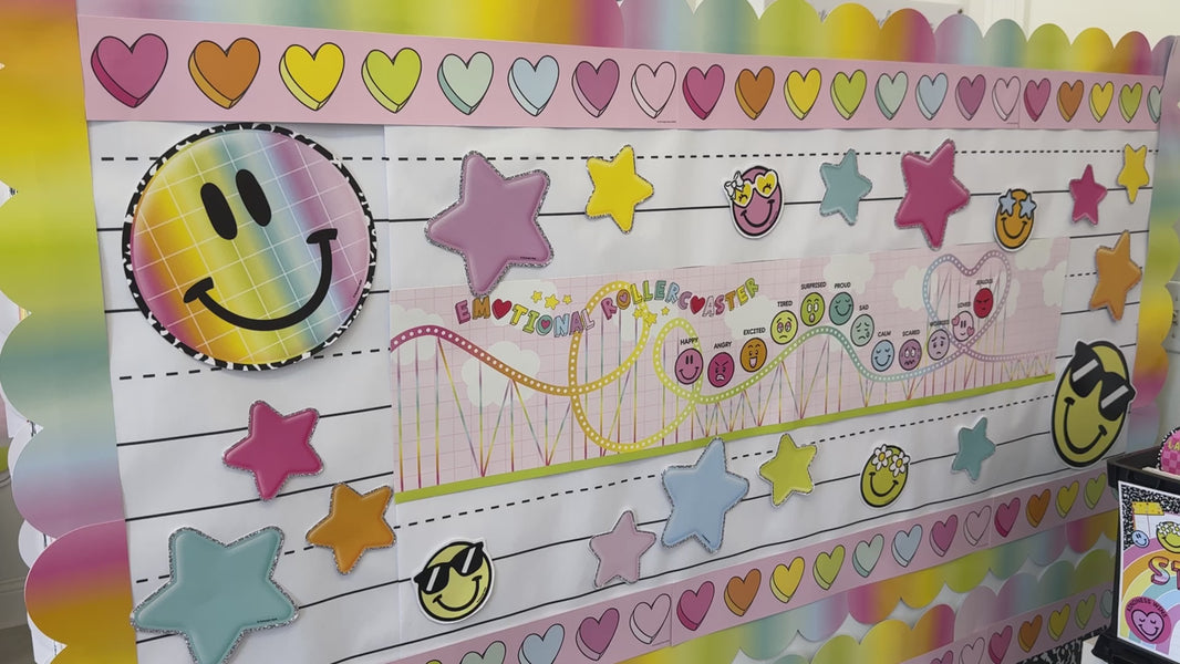 Rainbow pastel puff stars 