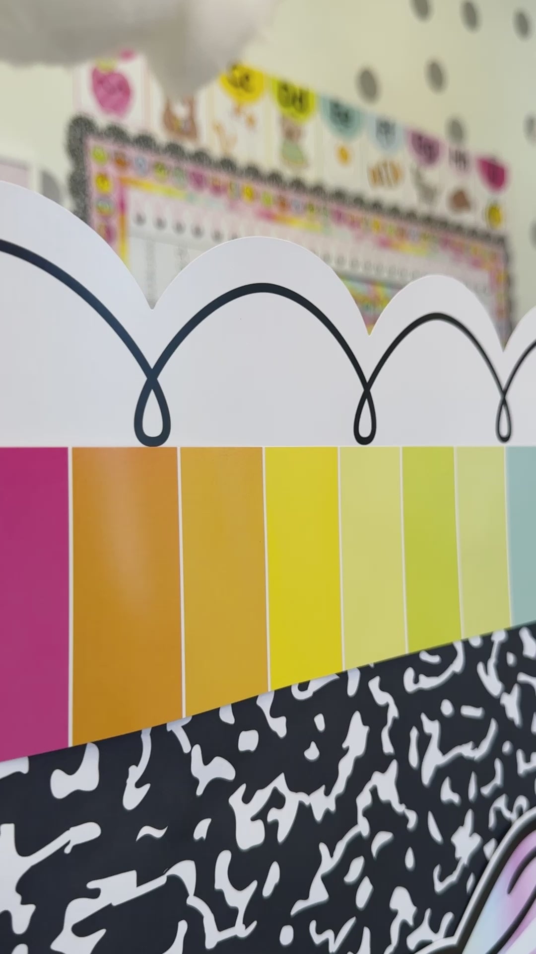 Candy stripes rainbow pastel bulletin board border 