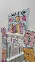 Load and play video in Gallery viewer, Boho pastel affirmation station with book cutouts 
