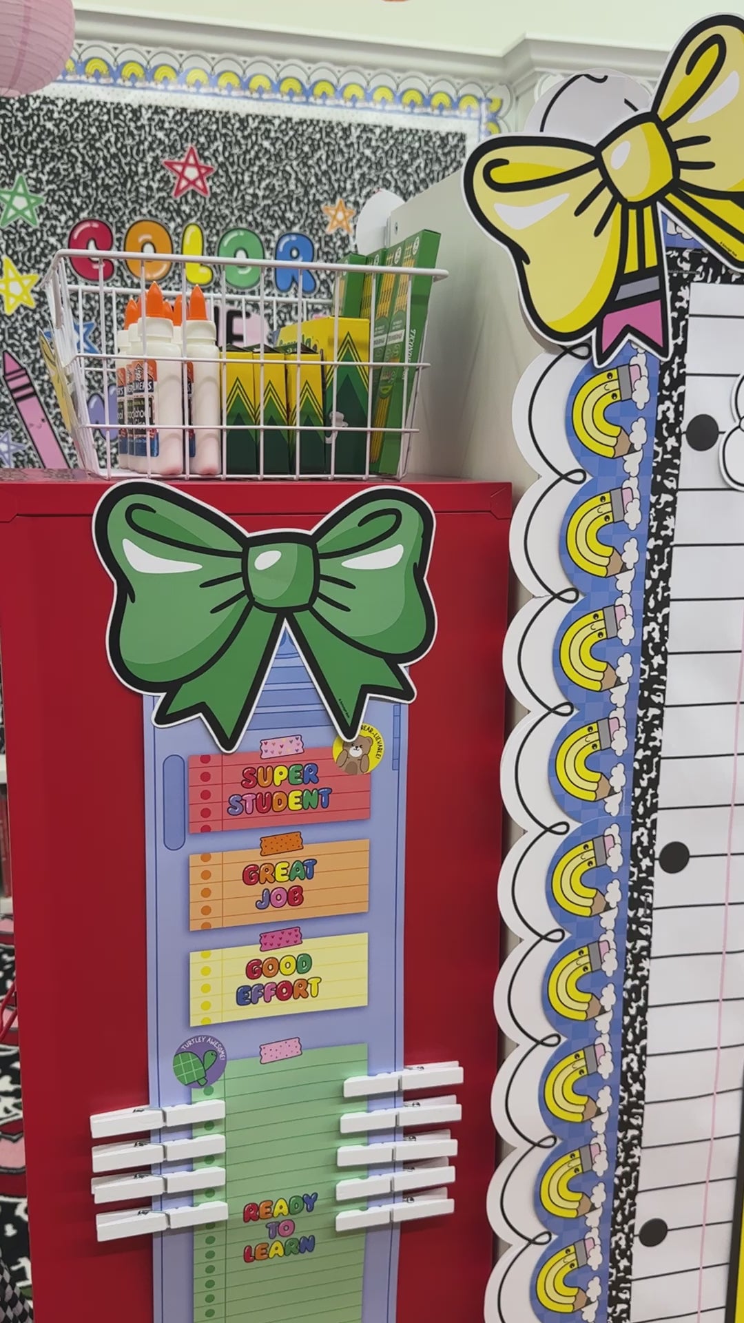 Bright rainbow behavior management chart 